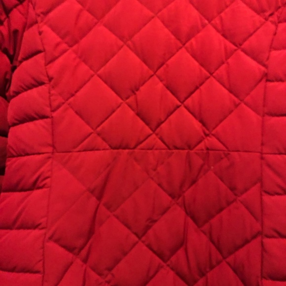 Calvin Klein Quilted Jacket Red Like New Black Trim - Picture 4 of 5